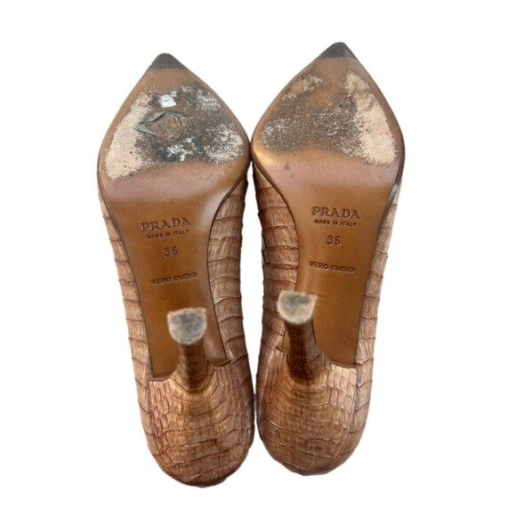 Prada Women's Python Snakeskin Pointed Toe Pumps - Picture 9 of 12